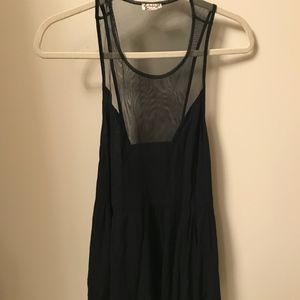 Free People Black Marble Illusion Top